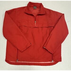 Vintage Nike Windbreaker Red Pullover Jacket Side & Sleeve Zips Large (12/14)
